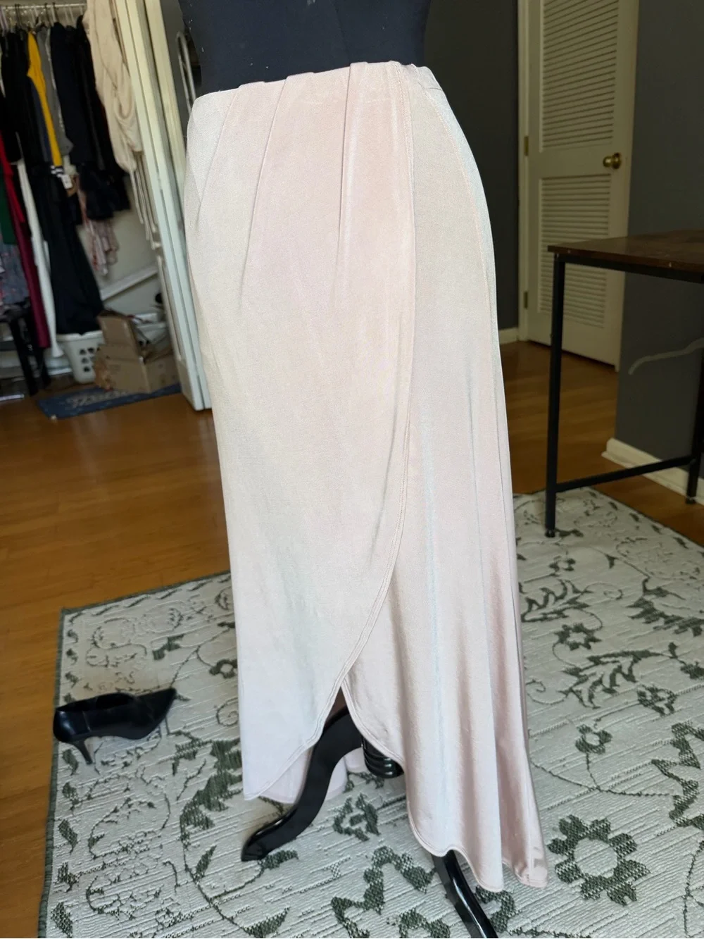 Free People Pale Blush High-Low Wrap Skirt